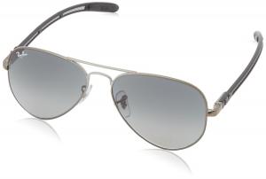 Ray-Ban Men's Aviator Tm Carbon Fibre Oval Sunglasses,Matte Gunmetal