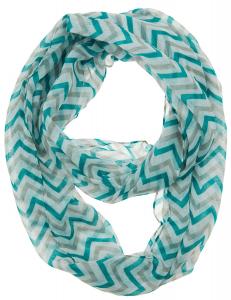 Cotton Cantina Soft Chevron Sheer Infinity Scarf in Contrasting Colors