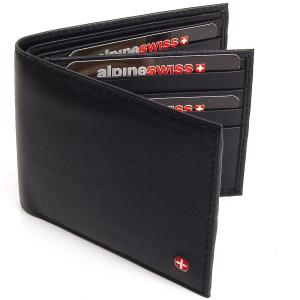 Men's Leather Wallet Euro Traveler Extra Capacity Bifold Center Flip ID Window