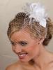French (Birdcage) Veil with Beaded Flower