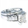 Princess Cut Diamond Wedding Ring 3 in 1 Engagement & bands white gold .9ct