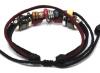 Adjustable Couple Cuff Bracelets Made of Leather Rope and Color Wooden Beads Bracelet Unisex Bracelet Cuff Bracelet A0311