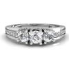 1.00 Carat (ctw) 14k Gold Round Diamond Ladies Vintage Bridal 3 Stone Engagement Ring 1 CT
