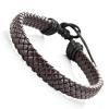 Trendy Braided Brown Pu Leather Bracelet Cuff Bangle for Men and Women, Unisex (Resizable)