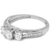 1.00 Carat (ctw) 14k Gold Round Diamond Ladies Vintage Bridal 3 Stone Engagement Ring 1 CT