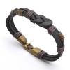 Authentic Tribal Leather Wristband Surf Black Mens Bracelet