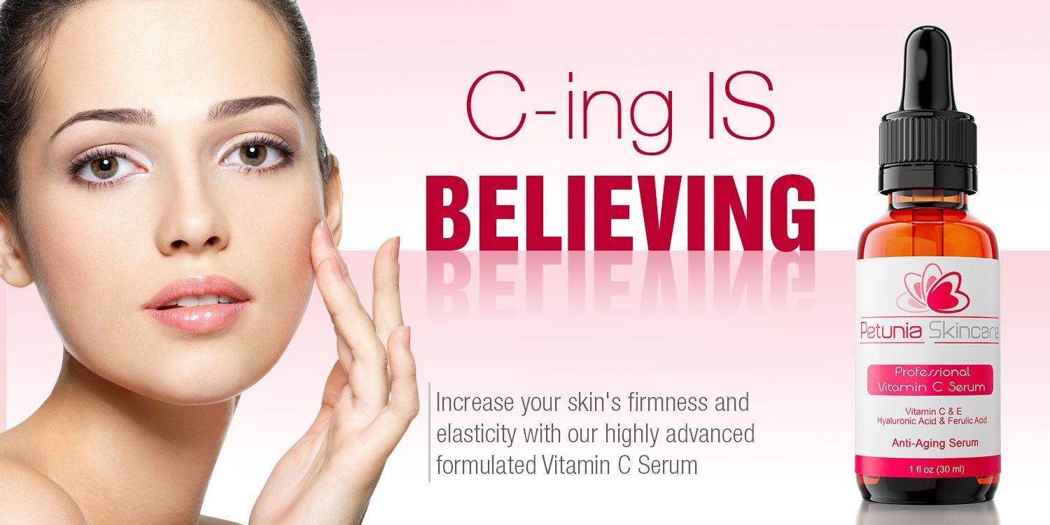 Best Vitamin C Serum for Face With Vit E + Hyaluronic Acid Skin