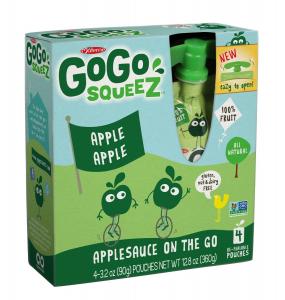 GoGo Squeez appleapple, Applesauce on the Go, 3.2-Ounce Pouches, Pack of 48