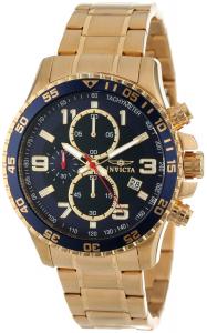 Đồng hồ Invicta Men's 14878 Specialty Chronograph Dark Blue Textured Dial Gold Ion-Plated Stainless Steel Watch
