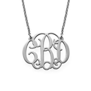 Dây chuyền Sterling Silver Fancy Monogram Necklace - Custom Made with Any Initial!