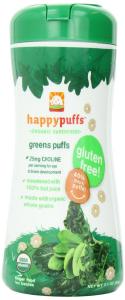Happy Baby Organic Puffs, Greens Puffs, 2.1-Ounce Containers (Pack of 6)