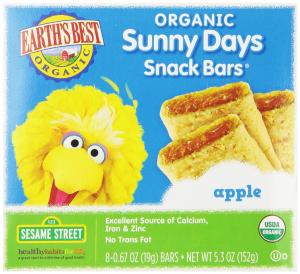 Earth's Best Organic Sunny Days Apple Snack Bars, 5.3 Ounce Boxes (Pack of 6)