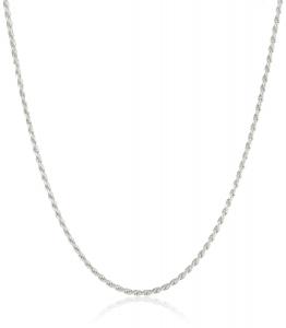 Dây chuyền Sterling Silver 040-Gauge Diamond-Cut Rope Chain Necklace