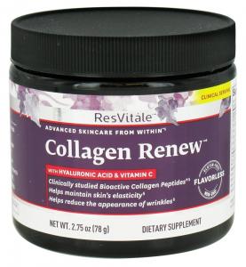 Thực phẩm dinh dưỡng ResVitale - Collagen Renew with Hyaluronic Acid & Vitamin C - 2.75 oz.