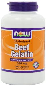Thực phẩm dinh dưỡng Now Foods Beef Gelatin 550mg, Hydrolyzed, Capsules, 200-Count