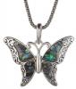 Bộ trang sức Green Abalone Shell Butterfly Pendant with Popcorn Chain Necklace with Matching Earrings by Jewelry Nexus