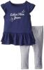 Quần áo Calvin Klein Little Girls' Ruffle Sleeve Logo Set