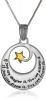 Dây chuyền Two-Tone Sterling Silver and Yellow Gold Inspirational Pendant Necklace, 18