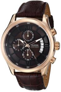Đồng hồ GUESS Men's U14504G1 Brown Genuine Leather Chronograph Watch with Brown Dial