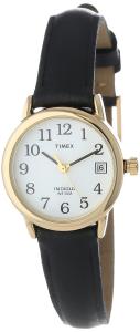 Đồng hồ Timex Women's T2H341 Easy Reader Black Leather Strap Watch