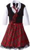 Váy Beautees Big Girls' Plaid Collared Dress with Tie