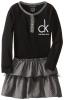 Váy Calvin Klein Little Girls' Logo Tiered Dress