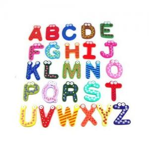 Bộ đồ chơi SODIAL Funky Fun Colorful Magnetic Letters A-Z Wooden Fridge Magnets Kid toys Education