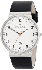 Đồng hồ Klassik Three-Hand Date Leather Watch - Black,Unisex adult