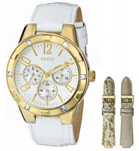 Đồng hồ GUESS Women's U0163L4 Sport & Shine Gold-Tone Multi FunctionWatch with Interchangeable Leather Straps