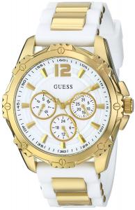 Đồng hồ GUESS Women's U0325L2 White Silicone Multi-Function Watch with Gold-Tone Case & Interlinks