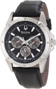 Đồng hồ Bulova Men's 96C113 Stainless Steel Watch with Black Leather Strap