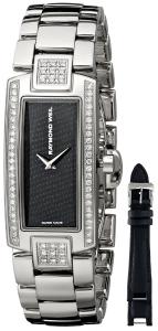 Đồng hồ Raymond Weil Women's 1500-ST2-20000 Shine Analog Display Swiss Quartz Black Watch