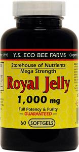 Thực phẩm dinh dưỡng YS Organic Bee Farms - Royal Jelly Softgels (Mega Strength) 1000 mg. - 60 Softgels