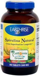 Thực phẩm dinh dưỡng Earthrise Spirulina Natural, 360 Tablets 500mg