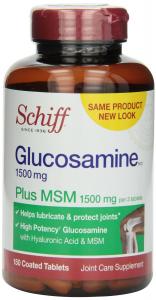 Thực phẩm dinh dưỡng Schiff Glucosamine 1500mg Plus MSM 1500mg and Hyaluronic Acid, Joint Supplement, 150 Count