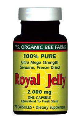 Thực phẩm dinh dưỡng 100% Pure Freeze Dried Fresh Royal Jelly - 2000 mg YS Eco Bee Farms 75 Caps