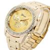 Đồng hồ Geneva Chronograph Look Watch with Crystals..Gold Tone Metal Link