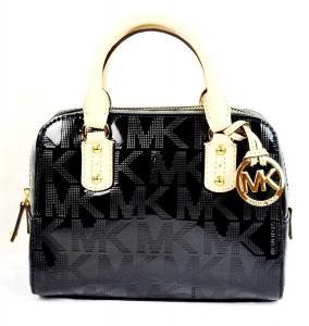 Túi xách Michael Kors MK Signature Mirror Metallic XS Extra Small Satchel Bag Black