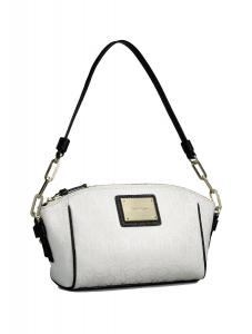 Túi xách Calvin Klein Logo jacquard Textured Capacity Chain Shoulder Bag Handbag (White)