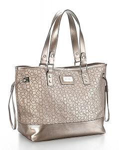 Túi xách Calvin Klein Simone Maddox Logo Shopper Tote Shoulder Bag Handbag (Champagne)