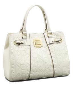 Túi xách Calvin Klein Womens Parker Carryall Logo Embossed Bag White Frost