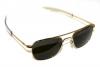 Kính mắt American Optical Original Pilot Eyewear 55mm Gold Frame with Bayonet Temples and True Color Gray Polarized Glass Lens