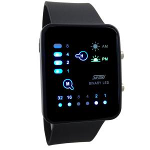 Đồng hồ Technological Sense Binary Digital LED Waterproof Unisex Sports Wrist Watches Black