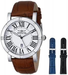Đồng hồ Invicta Men's 13970 Specialty Watch Set Silver Dial Brown Leather Watch with 2 Additional Straps