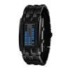 Đồng hồ Soleasy LED Electronic Men Women Stainless Steel Blue Displayer Sports Wristwatch-Black WTH0740