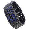 Đồng hồ AQY Lava Style Iron Samurai Black Bracelet blue LED Watch with box