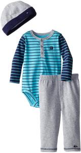 Quần áo trẻ em Quiksilver Baby-Boys Infant Blue Navy Stripes Long Sleeve Body Suit