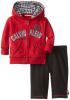 Quần áo trẻ em Calvin Klein Baby-Boys Newborn Red Hooded Jacket with Pull On Pants