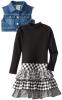 Váy trẻ em Bonnie Jean Big Girls' Knit-To-Woven Dress with Denim Vest