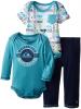 Quần áo trẻ em  Quiksilver Baby-Boys Infant Blue Long Sleeve Body Suit Printed Short
